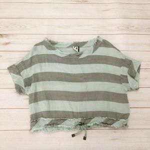 Anthropologie Akemi+Kin Breezy Striped Crop Top